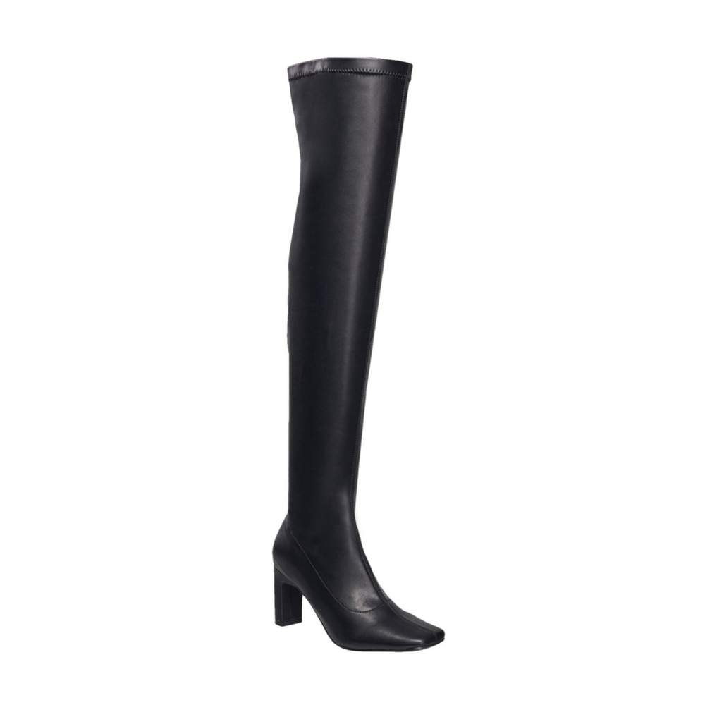 French Connection Faux Leather Over The Knee Square Toe Charli Boots - Picture 11 of 16